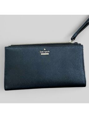 Kate Spade Black Leather Wristlet/wallet-EUC